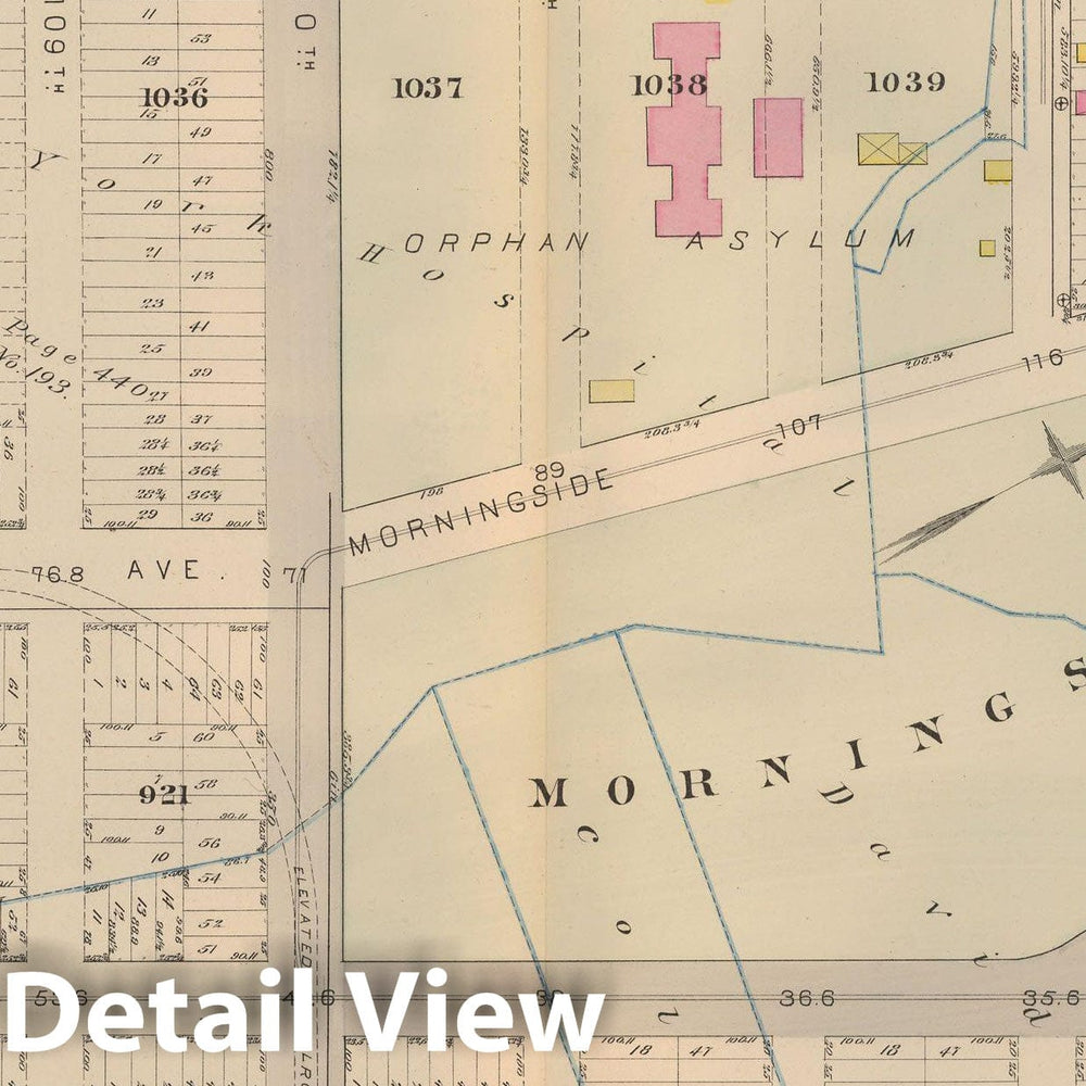 Historic Map : Atlas City of New York, Vol 2 ... 12th Ward, 2nd Ed., Manhattan 1884 Plate 017 , Vintage Wall Art