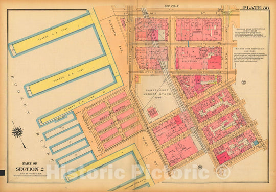 Historic Map : Atlas City of New York, Borough of Manhattan, Volume One, Battery to 14th Street, Manhattan 1922 Plate 038 , Vintage Wall Art