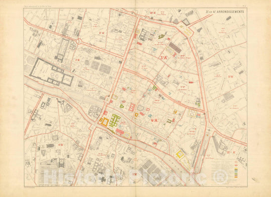 Historic Map : Atlas Administratif de la Ville de Paris, Paris 1821 Plate 002 , Vintage Wall Art