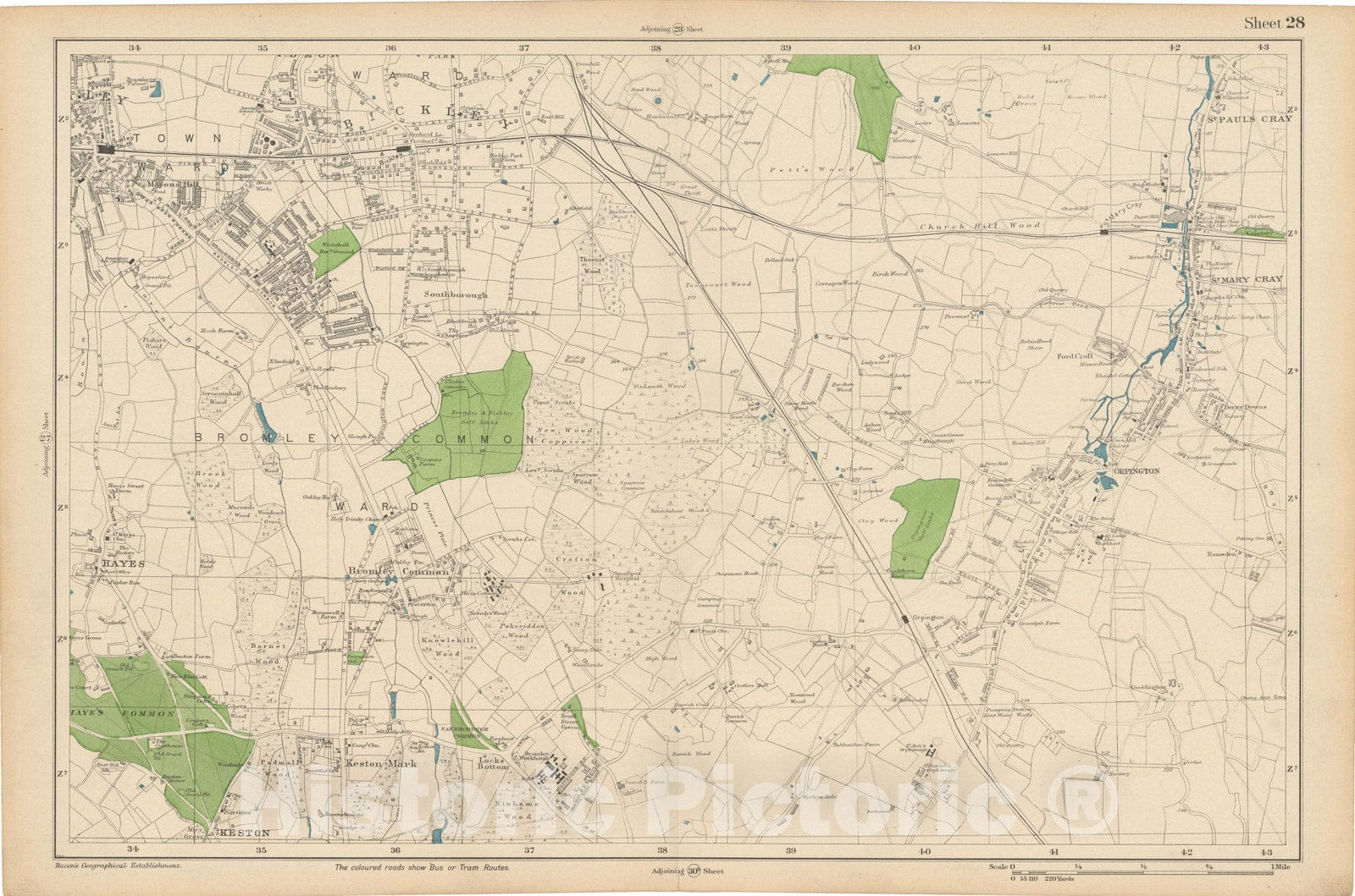 Historic Map : Europe, London 1910 Sheet 28 , Vintage Wall Art