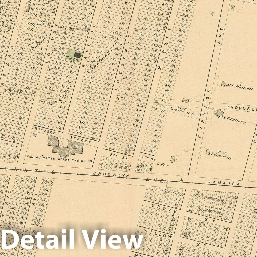 Historic Map : Atlas of Long Island, New York, Brooklyn & New Lots 1873 , v5, Vintage Wall Art