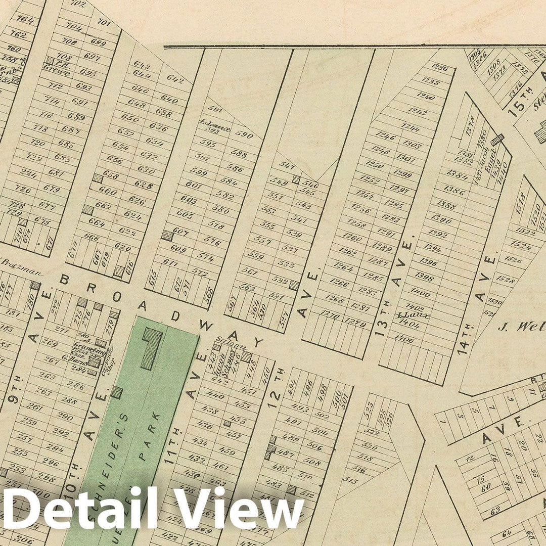 Historic Map : Atlas of Long Island, New York, Astoria & Long Island City & Queens 1873 , Vintage Wall Art