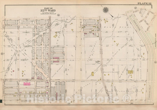 Historic Map : Atlas City of Philadelphia 35th Ward, Philadelphia 1927 Plate 012 , Vintage Wall Art