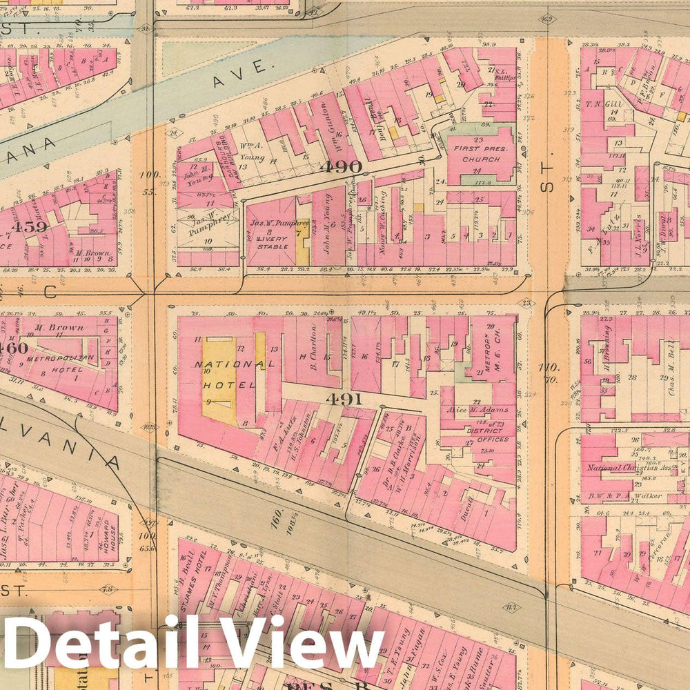 Historic Map : Atlas of Washington D.C., Washington 1887 Plate 019 , Vintage Wall Art