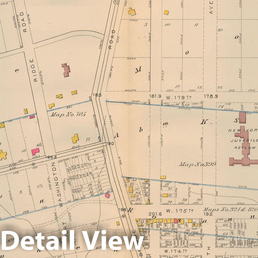 Historic Map : Atlas City of New York, Vol 2 ... 12th Ward, 2nd Ed., Manhattan 1884 Plate 031 , Vintage Wall Art