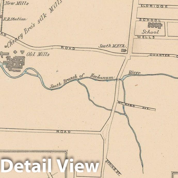 Historic Map : Enfield & Manchester & Simsbury 1893 , Town and City Atlas State of Connecticut , Vintage Wall Art