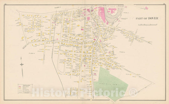 Historic Map : Dover 1892 , Town and City Atlas State of New Hampshire , v7, Vintage Wall Art