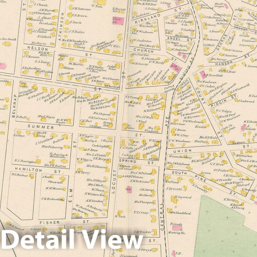 Historic Map : Dover 1892 , Town and City Atlas State of New Hampshire , v7, Vintage Wall Art