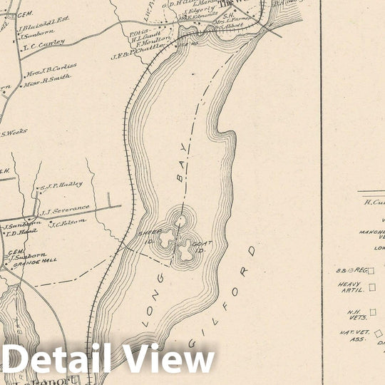 Historic Map : Laconia 1892 , Town and City Atlas State of New Hampshire , v3, Vintage Wall Art