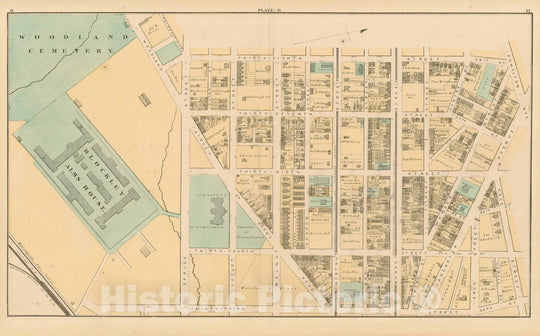 Historic Map : Atlas of West Philadelphia including the 24th & 27th Wards of the City of Philadelphia, West Philadelphia 1872 Plate B , Vintage Wall Art