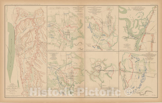 Historic Map : Civil War Atlas of the Union and Confederate Armies, Battles in MS 1895 , Vintage Wall Art