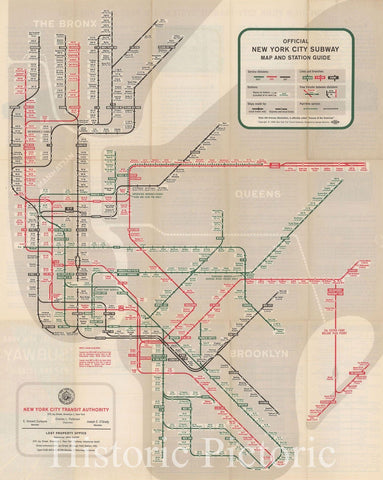 Historic Map : New York City Transit Maps, New York Subway Map And Guide 1959 Railroad Catography , Vintage Wall Art