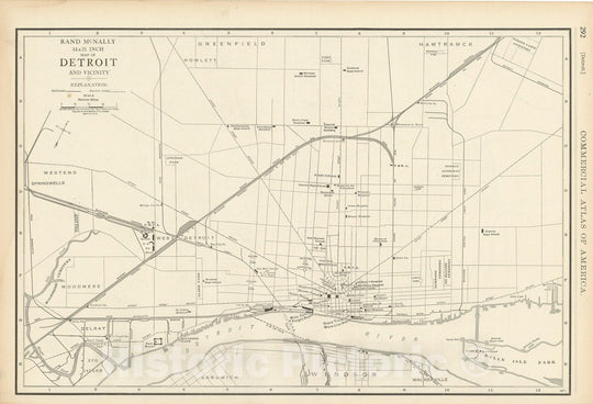 Historic Map : Commercial Atlas of America, 56th Edition, Detroit 1925 , Vintage Wall Art