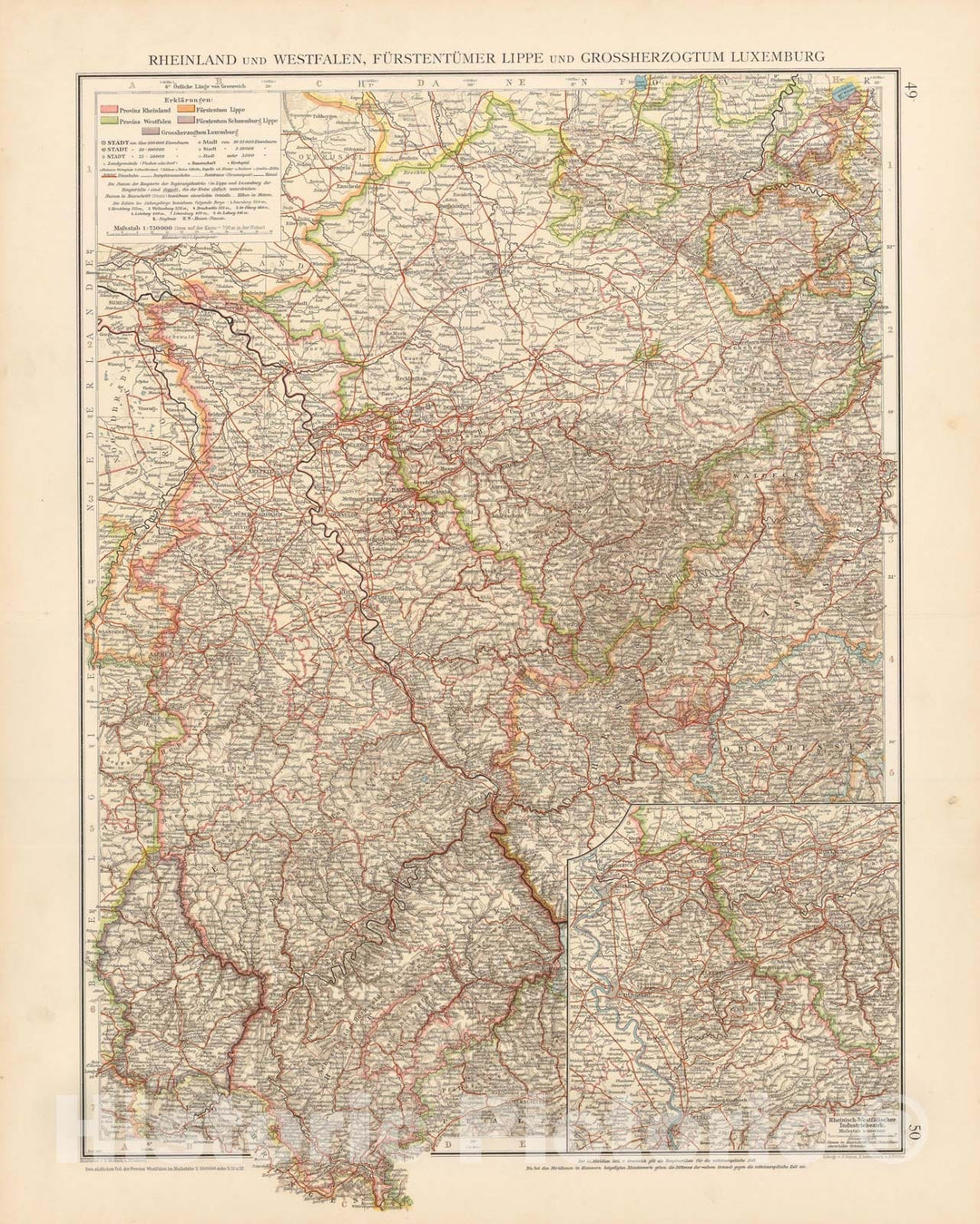 Historic Map : Germany 1899 , Andrees Allgemeiner Handatlas , v13, Vintage Wall Art