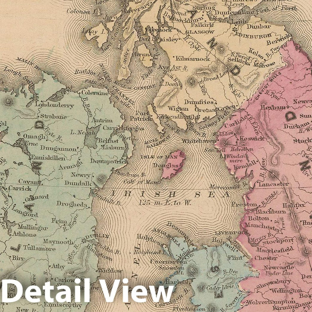 Historic Map : McNally's Improved System of Geography, England & Scotland & Wales & Ireland 1856 , Vintage Wall Art