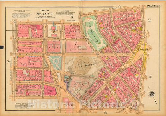 Historic Map : Atlas City of New York, Borough of Manhattan, Volume One, Battery to 14th Street, Manhattan 1922 Plate 008 , Vintage Wall Art