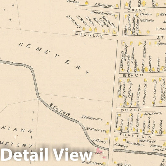 Historic Map : Keene 1892 , Town and City Atlas State of New Hampshire , v7, Vintage Wall Art