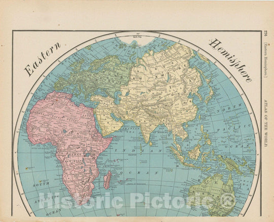 Historic Map : World Map 1900 , Universal Atlas World , v5, Vintage Wall Art