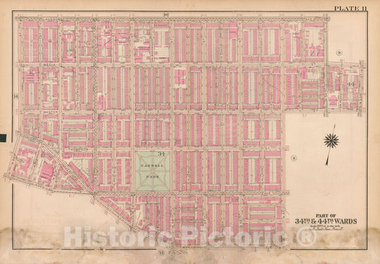 Historic Map : Atlas City of Philadelphia Wards 24,27,34,40,44&46 West Philadelphia, West Philadelphia 1927 Plate 011 , Vintage Wall Art