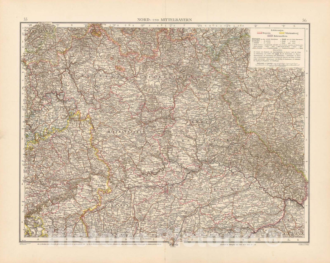 Historic Map : Germany 1899 , Andrees Allgemeiner Handatlas , v12, Vintage Wall Art