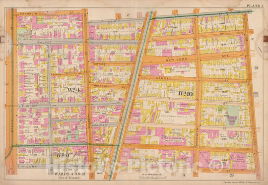 Historic Map : Atlas City of Newark, Newark 1901 Plate 003 , Vintage Wall Art