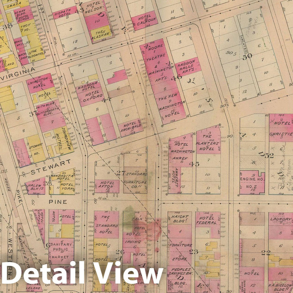 Historic Map : Real Estate Atlas of Surveys of Seattle, Seattle 1912 Plate 003 , Vintage Wall Art