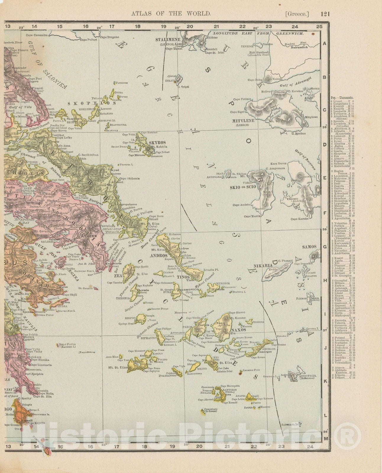 Historic Map : Greece 1900 , Universal Atlas World , v2, Vintage Wall Art