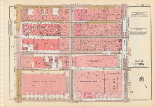 Historic Map : Manhattan Land Book 1955 - Updated Through Nov 7th, New York City 1975 Plate 059 , Vintage Wall Art