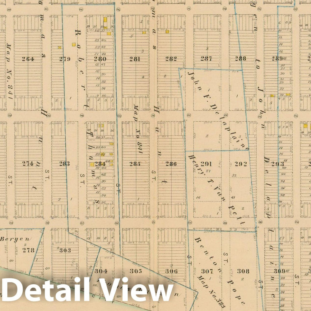 Historic Map : Robinson's Atlas City of Brooklyn, NY, Brooklyn 1886 Plate 034 , Vintage Wall Art