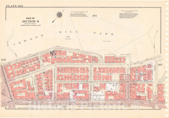 Historic Map : Manhattan Land Book 1955 - Updated Through Nov 7th, New York City 1975 Plate 182 , Vintage Wall Art