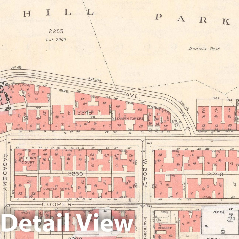 Historic Map : Manhattan Land Book 1955 - Updated Through Nov 7th, New York City 1975 Plate 182 , Vintage Wall Art