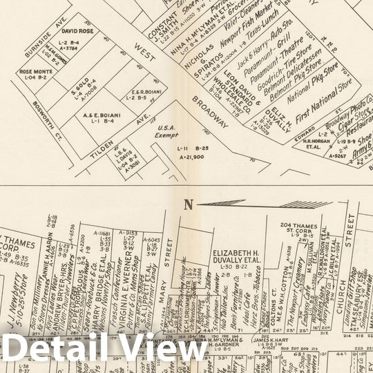 Historic Map : New England States Ed., Newport 1946 , Nirenstein's National Preferred Real Estate Locations of Business Properties , Vintage Wall Art