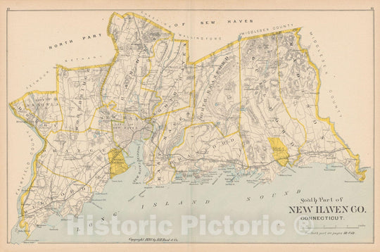 Historic Map : New Haven 1893 , Town and City Atlas State of Connecticut , v3, Vintage Wall Art