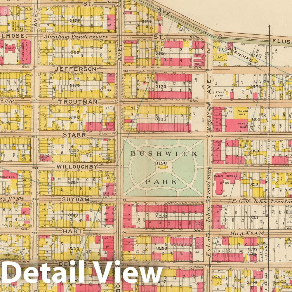 Historic Map : Vol. 1, Brooklyn 1908 Plate 017 , Atlas Borough of Brooklyn , Vintage Wall Art