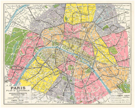 Historic Map : Europe, Paris 1950 , Vintage Wall Art