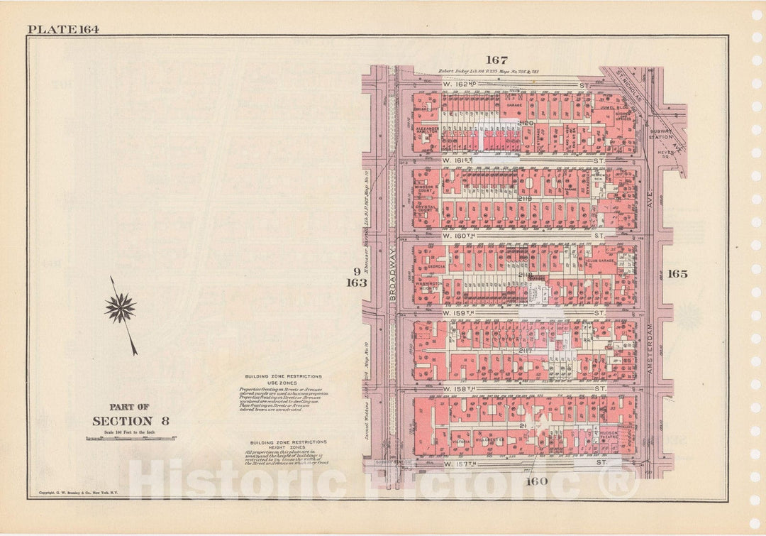 Historic Map : Manhattan Land Book 1955 - Updated Through Nov 7th, New York City 1975 Plate 164 , Vintage Wall Art