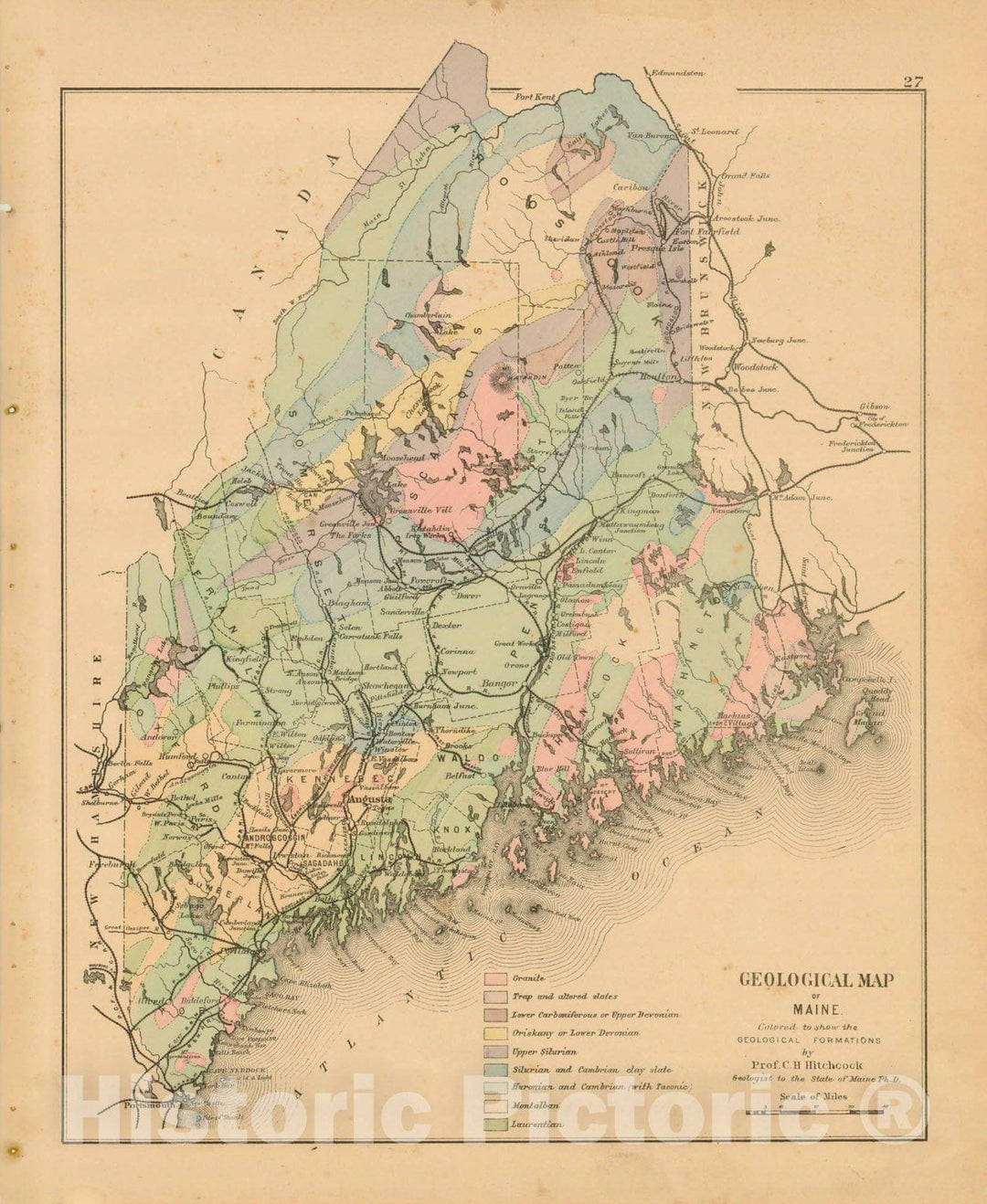 Historic Map : Atlas State of Maine, Maine 1894-95 , v2, Vintage Wall Art