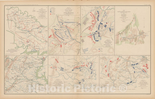 Historic Map : Washington D.C. (Dist. of Columbia), Battles in Virginia 1895 , Vintage Wall Art