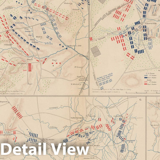 Historic Map : Washington D.C. (Dist. of Columbia), Battles in Virginia 1895 , Vintage Wall Art