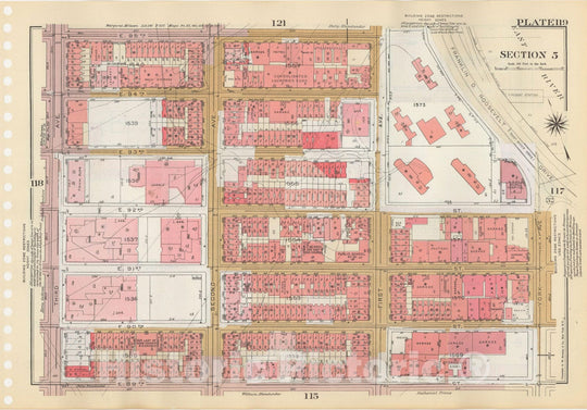 Historic Map : Manhattan Land Book 1955 - Updated Through Nov 7th, New York City 1975 Plate 119 , Vintage Wall Art