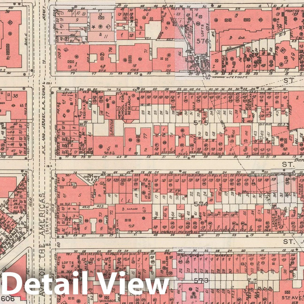 Historic Map : Manhattan Land Book 1955 - Updated Through Nov 7th, New York City 1975 Plate 032 , Vintage Wall Art