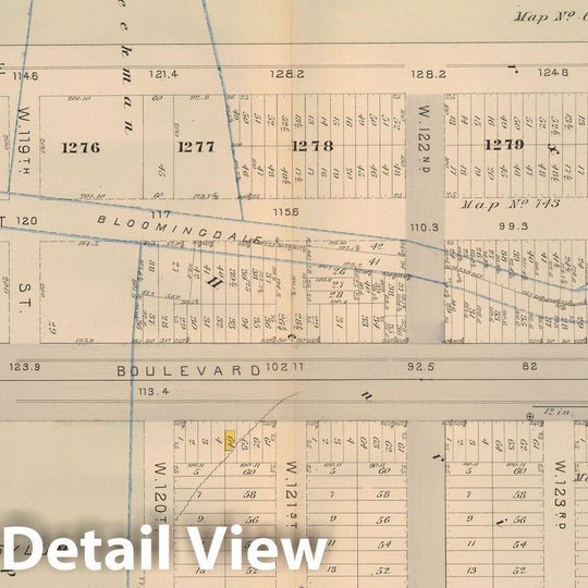 Historic Map : Atlas City of New York, Vol 2 ... 12th Ward, 2nd Ed., Manhattan 1884 Plate 019 , Vintage Wall Art