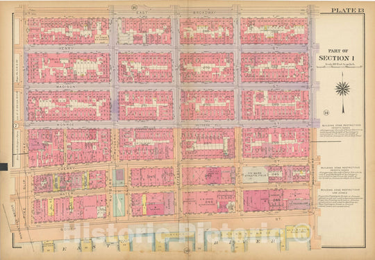 Historic Map : Atlas City of New York, Borough of Manhattan, Vol 1, Batery to 14th St 1922 - 1935 Plate 013 , Vintage Wall Art