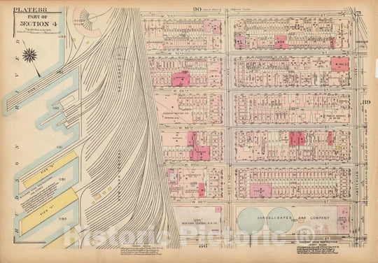 Historic Map : Land Book of the Borough of Manhattan, City of NY, Manhattan 1925 Plate 088 , Vintage Wall Art