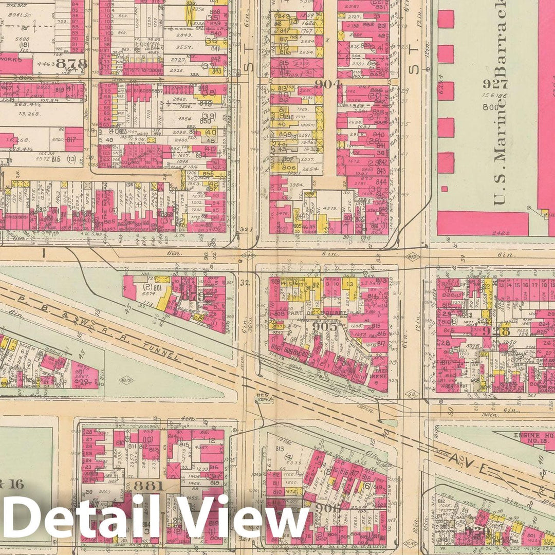 Historic Map : Atlas of Washington D.C. Volume 2 (NE, SE, SW), Washington 1928 Plate 024 , Vintage Wall Art