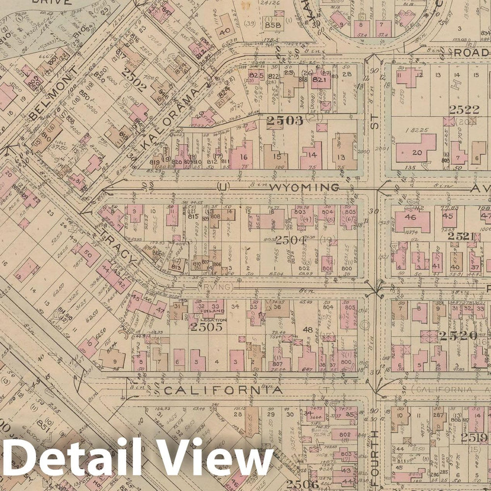 Historic Map : Atlas of Washington D.C. Volume 3 (Outer NW), Washington 1937 Plate 005 , Vintage Wall Art