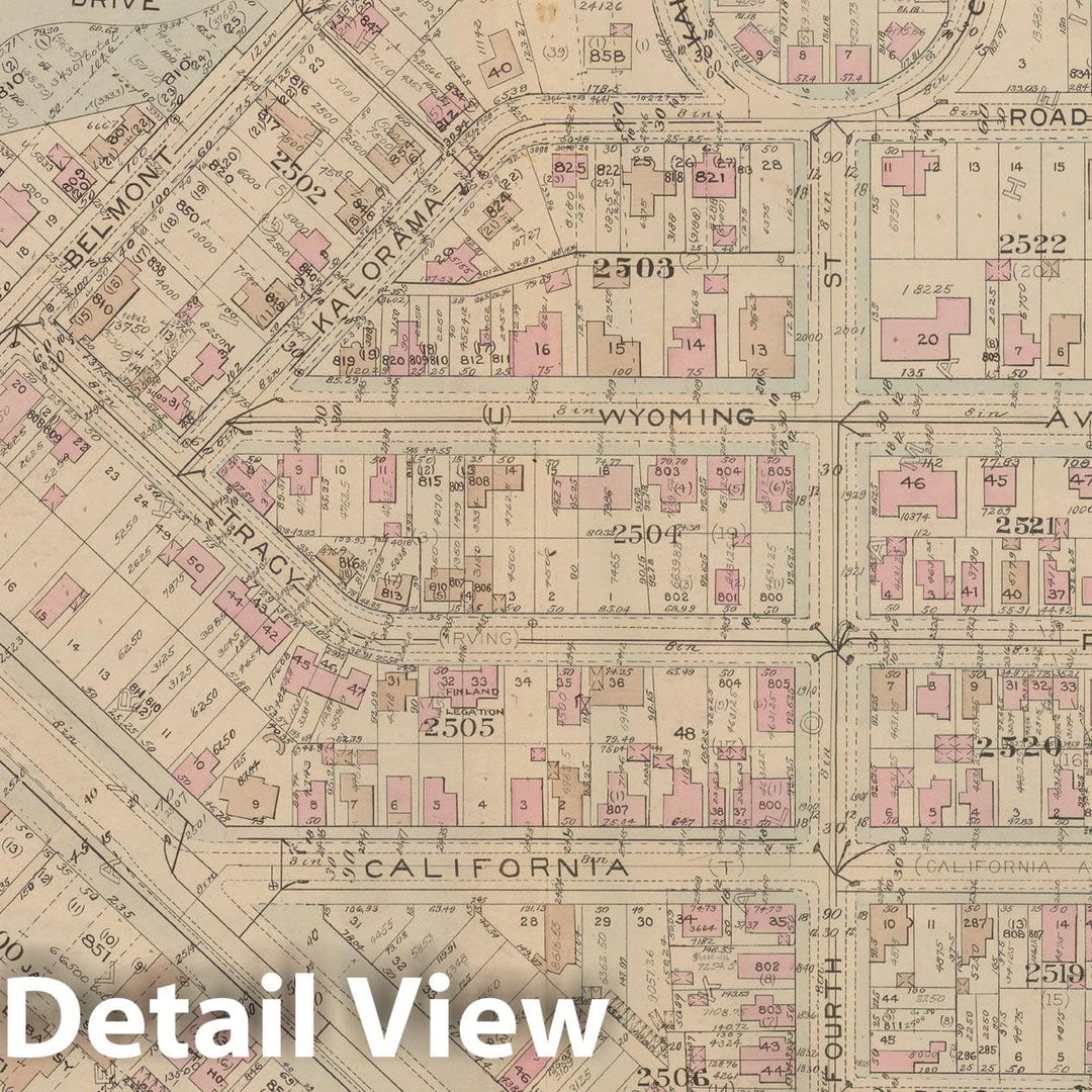 Historic Map : Atlas of Washington D.C. Volume 3 (Outer NW), Washington 1937 Plate 005 , Vintage Wall Art