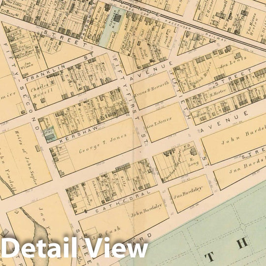 Historic Map : Atlas of West Philadelphia including the 24th & 27th Wards of the City of Philadelphia, West Philadelphia 1872 Plate H , Vintage Wall Art