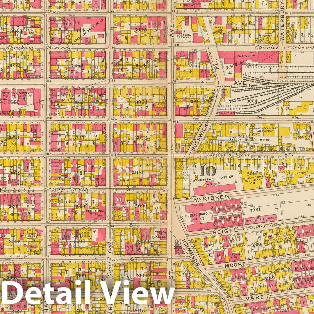 Historic Map : Vol. 1, Brooklyn 1908 Plate 015 , Atlas Borough of Brooklyn , Vintage Wall Art