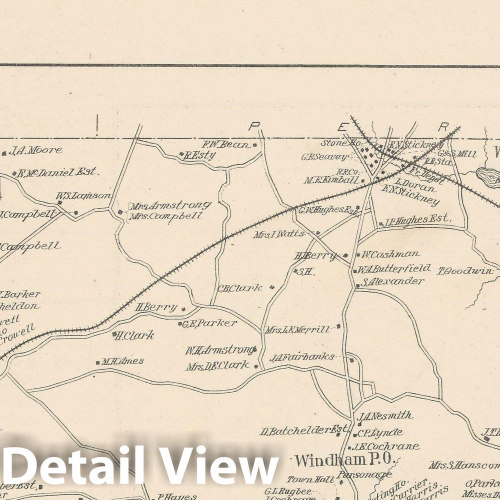 Historic Map : Newcastle & Windham 1892 , Town and City Atlas State of New Hampshire , Vintage Wall Art